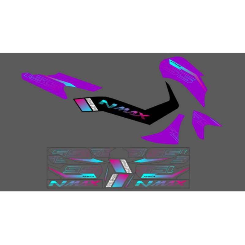 STRIPING TRANSPARAN NMAX NEW 155 COSTUM RAINBOW TERBARU