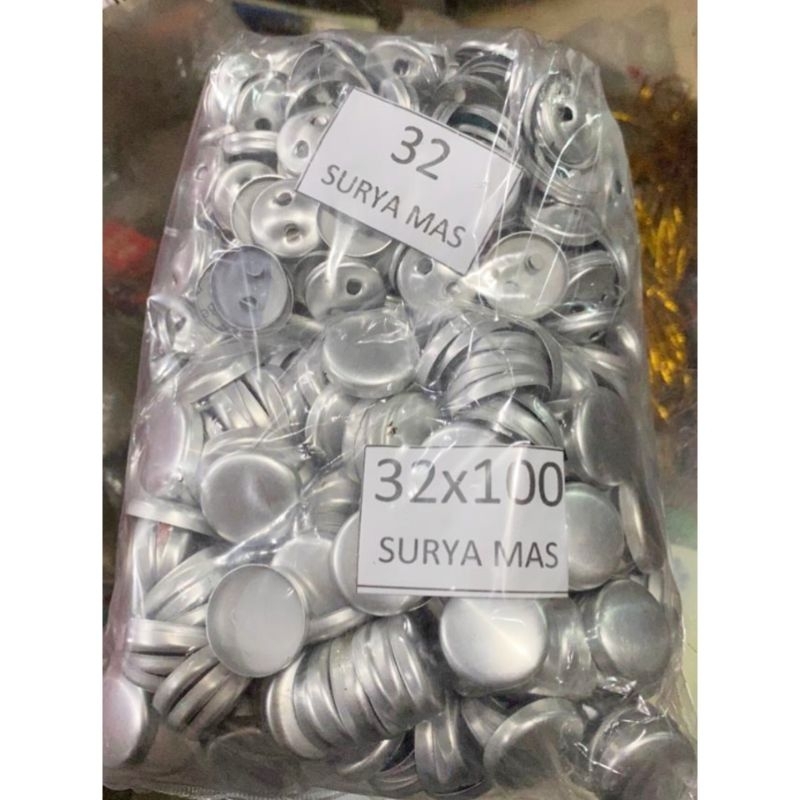 Kancing bungkus kaleng 32-100 gepeng merk Surya Mas