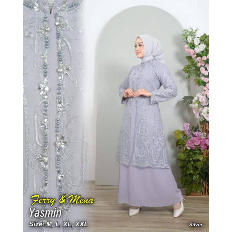 Haghia Busana - Gamis Yasmin Payet Wanita Tille Bordir Bata