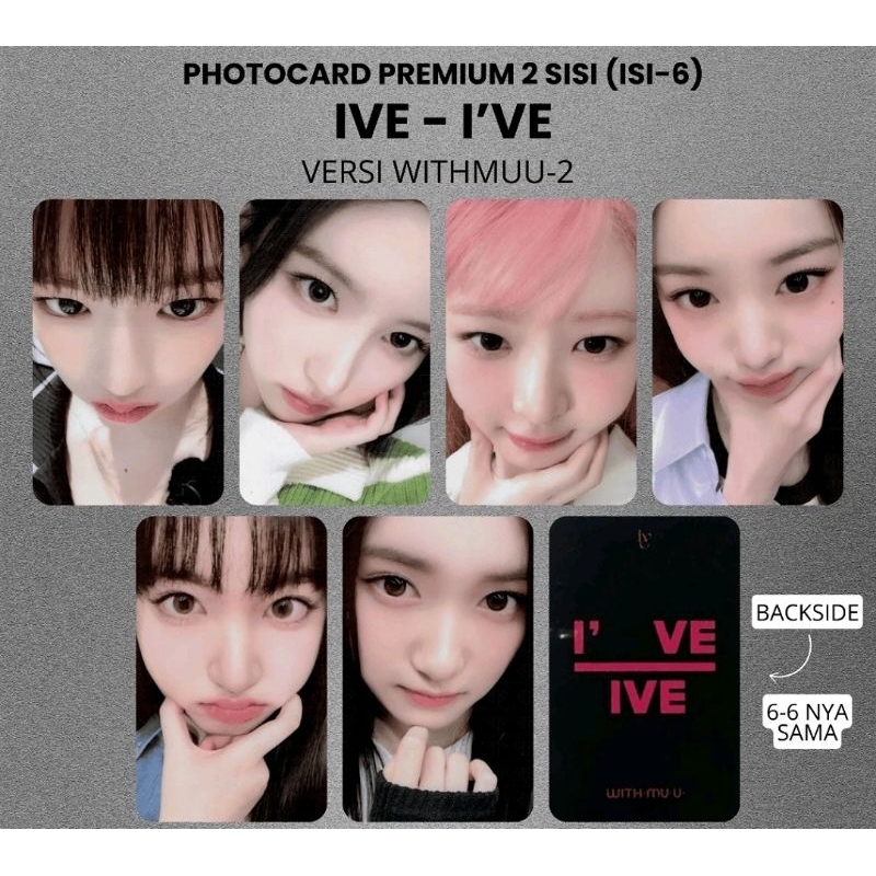 (ISI 6 PCS) Photocard IVE I'VE - PC Premium 2 Sisi Kartu Kpop Merch Unofficial REI ZOOM