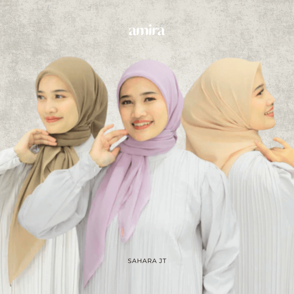 Amira - Sahara Jahit Tepi Voal Square (Hijab Segiempat Voal Polos Premium)