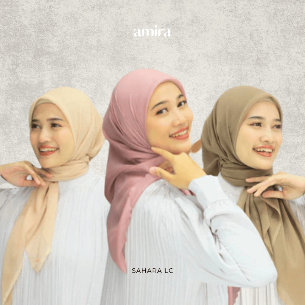 Amira - Sahara Lasercut Voal Square (Hijab Segiempat Voal Polos Lasercut Zigzag Premium)