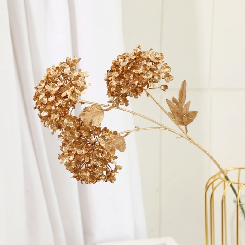 Luxiander Bunga Asoka Gold Artificial 3cabang