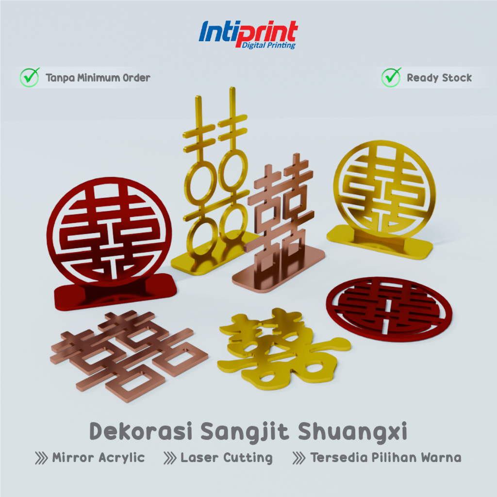 Hiasan Sangjit / Hiasan ShuangXi / Akrilik Mirror ShuangXi / Dekorasi Seserahan / Dekorasi Shuang Xi