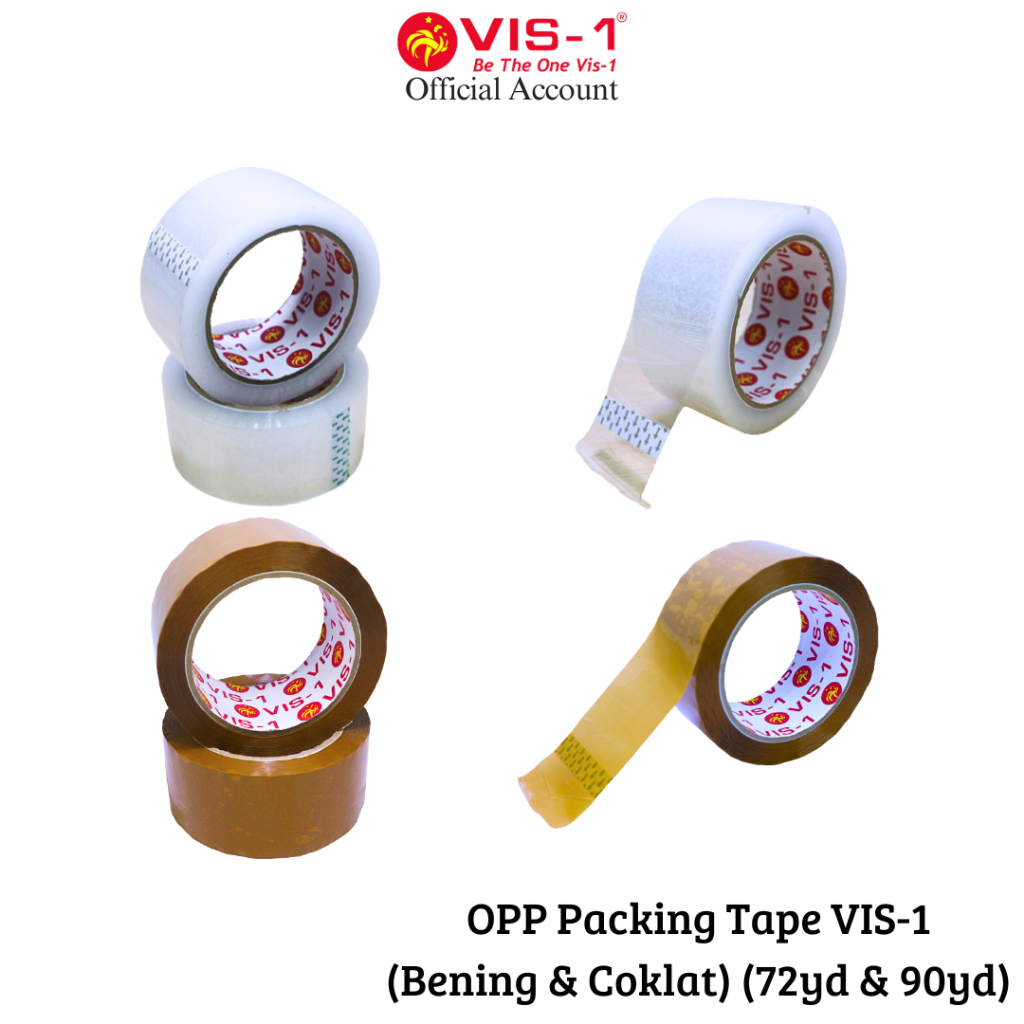 

VIS-1 Isolasi - Selotip / Lakban Putih & Cokelat uk 48mm X 72yrd & 48mm X 90yrd