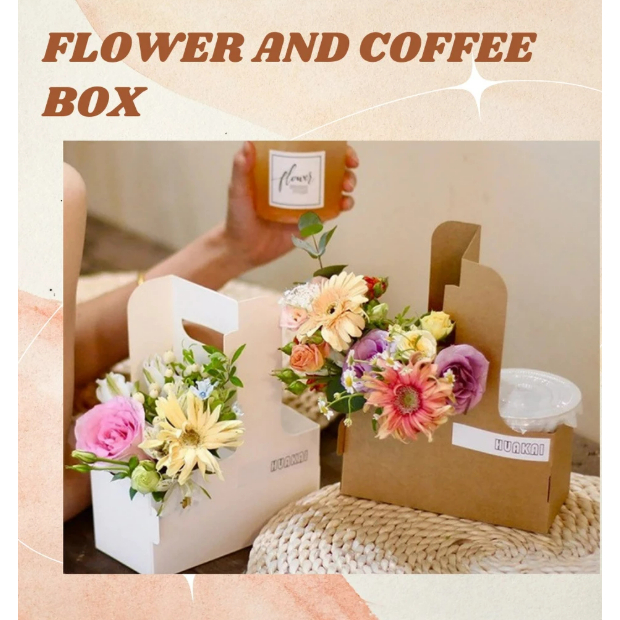 

Flower and Coffee Box / Kotak Buket bunga + tempat coffee cup