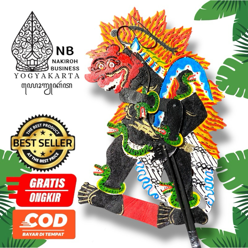 NAKIROHBUSINESS | Wayang Kulit Asli Buto Amral Brahalasewu -+ 50 cm Bahan Kulit ASLI 100% Kualitas S