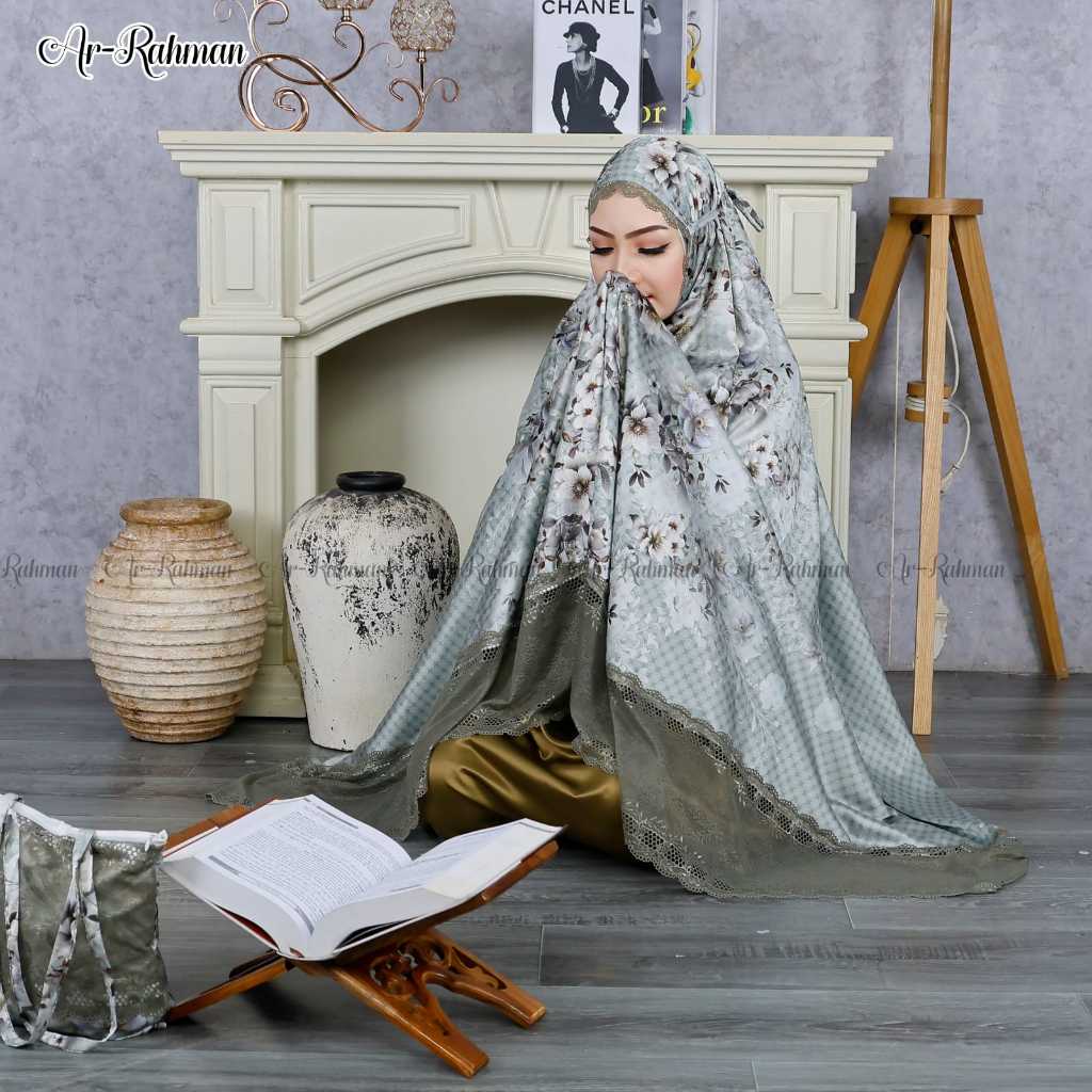 ar-rahman-mukena dewasa armany silk motif 2in1 with pouch mix renda zara extra jumbo