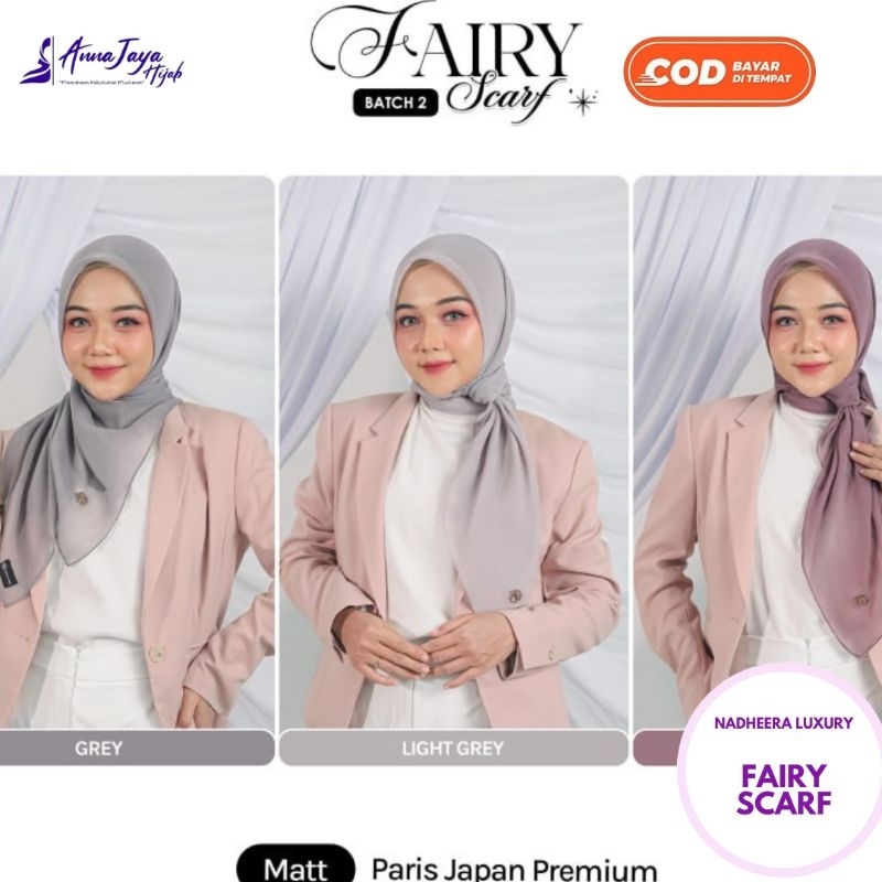 Jilbab Segi Empat Paris Japan Premium Fairy Scarf 110×110cm By Alfasa Hijab