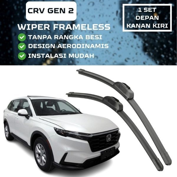 WIPER CRV GEN2 DEPAN 1 SET KANAN KIRI FRAMELESS