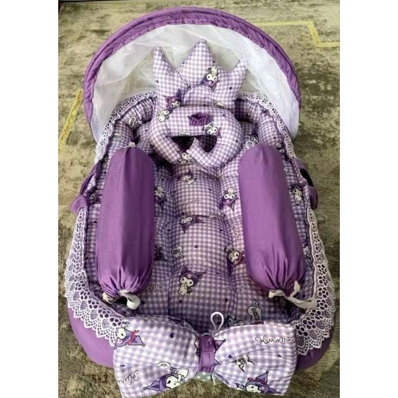 kasur bayi set kelambu bedcover dan sofa