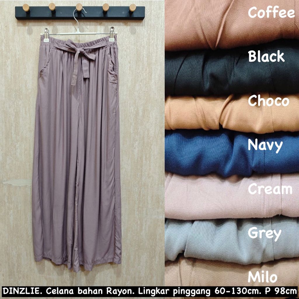 DINZLIE CELANA PANJANG KULOT WANITA BAHAN RAYON PREMIUM
