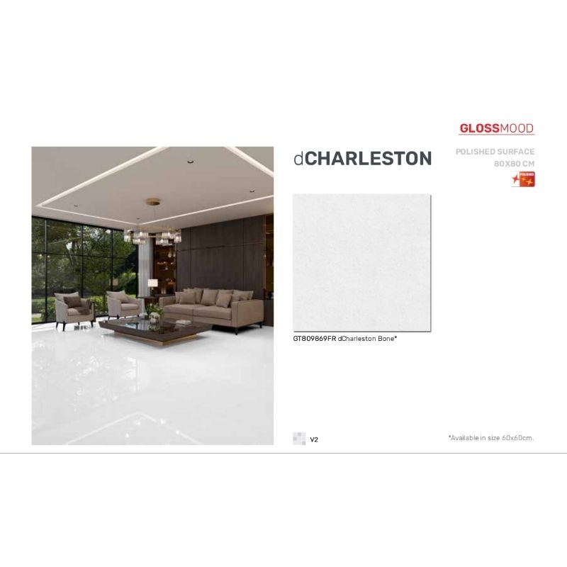 Roman Granit dCharleston 80x80 granit indoor outdoor lantai dinding tembok