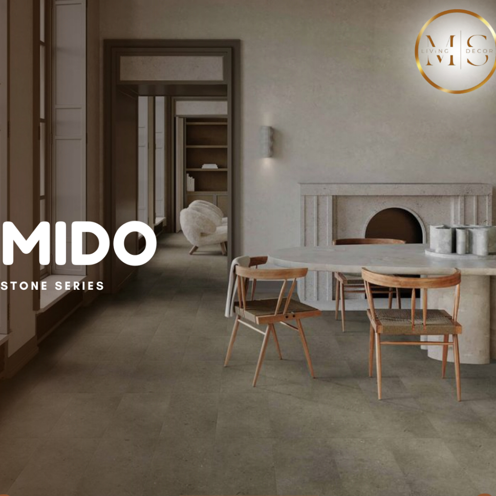 Vinyl Flooring Mido Motif Semen Marmer / Flooring Lantai Motif Stone MURAH