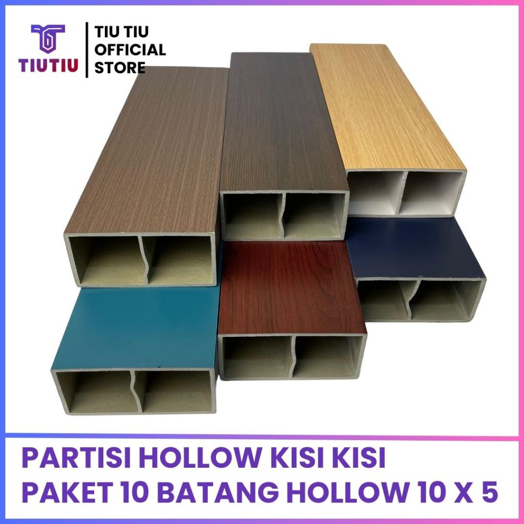 Hollow Kisi Kisi Paket 10 Batang Wpc Kotak Pembatasan Dinding | Kisi Kisi Ruangan 50x100 TIU TIU