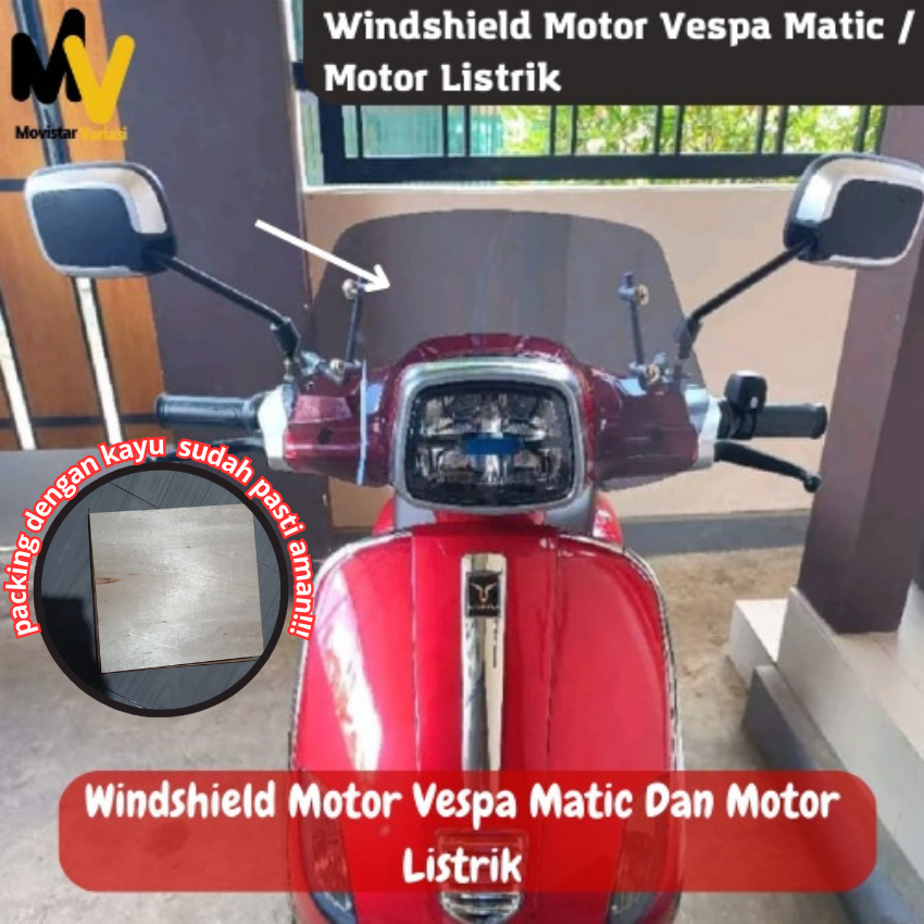 Windshield Vespa Matic Kaca Flyscreen untuk All Vespa Matic Windshield Flyscreen Vespa Sprint Akseso