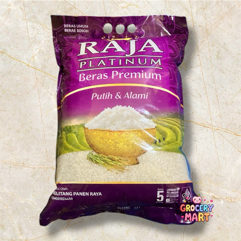 

BERAS RAJA PLATINUM UNGU ORI PREMIUM 5KG KUALITAS ⭐️⭐️⭐️⭐️⭐️