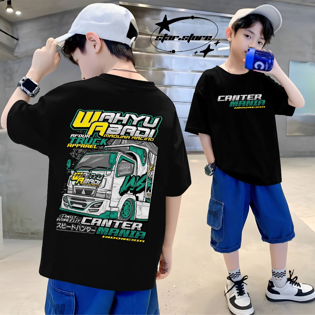 BAJU KAOS ANAK TRUK OLENG WAHYU ABADI ANAK KAOS TRUCK MODIF ANAK KAOS ANAK USIAA 3-15 TAHUN GAMBAR