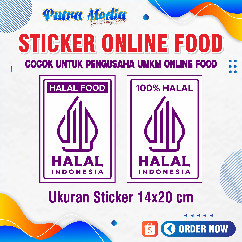

STIKER HALAL FOOD, LABEL HALAL INDONESIA / 100% HALAL