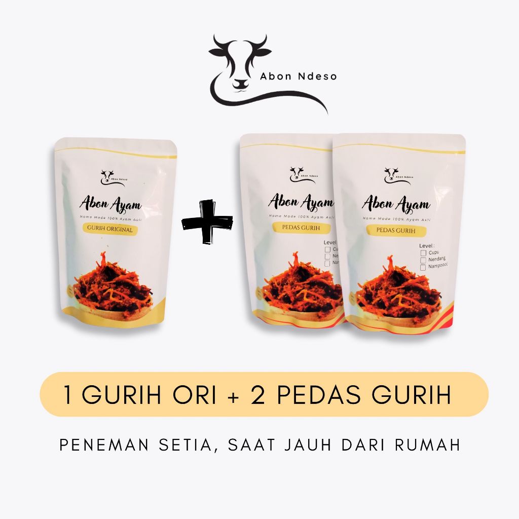 

Bundling 3 Paket Abon Ndeso Varian Gurih Original dan 2 Pedas Gurih