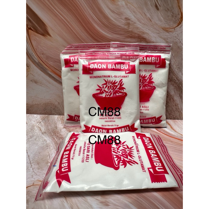 

Penyedap Rasa Micin Daon Bambu 73gram legendaris!! terbaik untuk pempek otak2 sup porsi medium