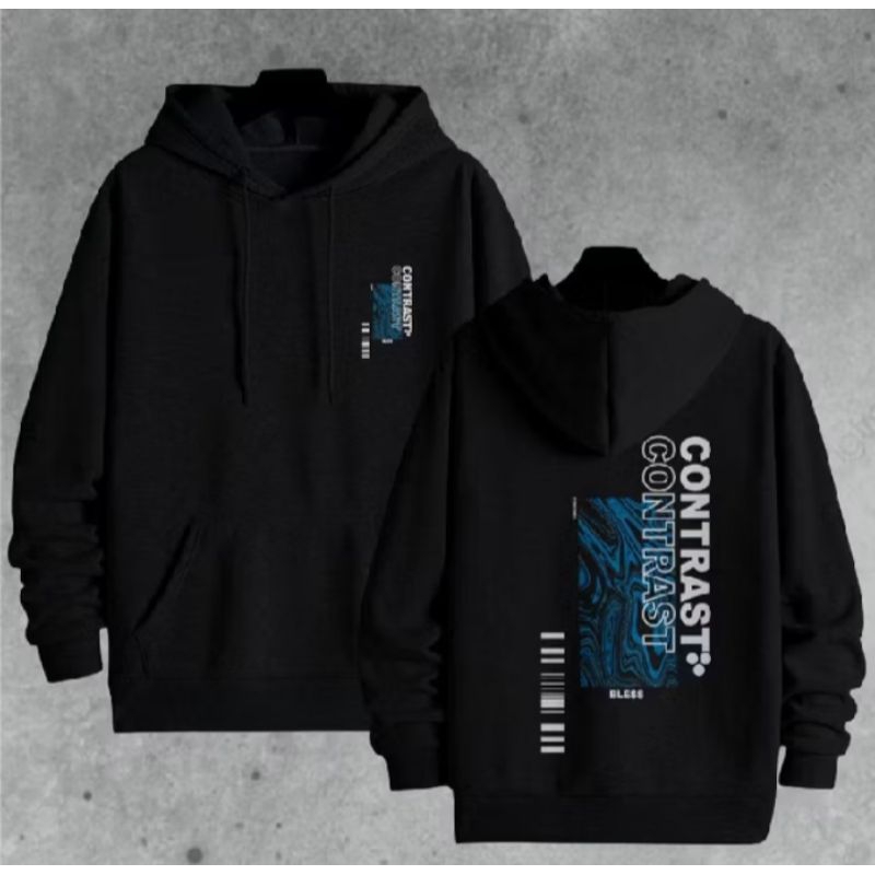 Sweater hoodie pria wanita distro gambar depan belakang