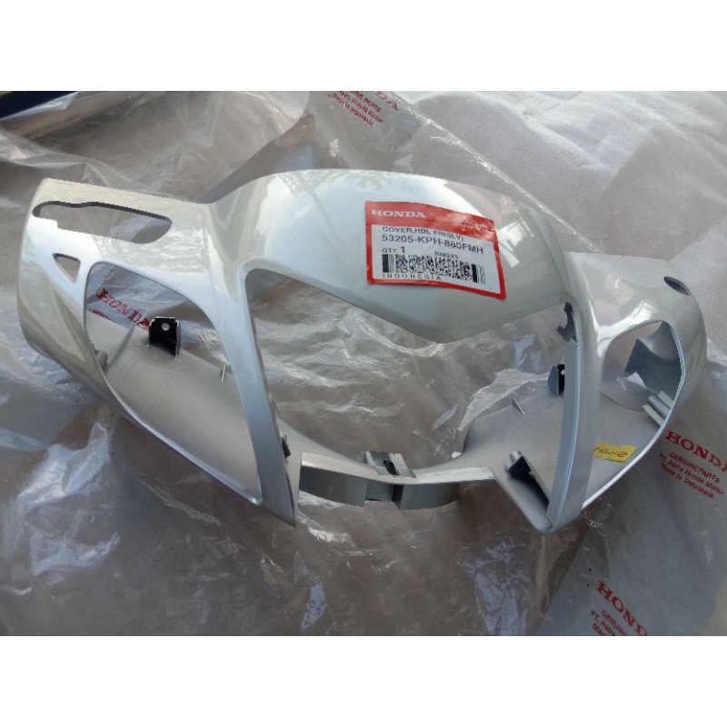 batok lampu depan batok depan totok depan cover handle Honda karisma karisma X silver original AHM n