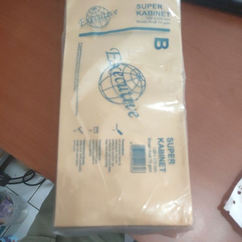 

amplop coklat super kabinet merk executive ukuran 120 x 270 mm, 70 gsm