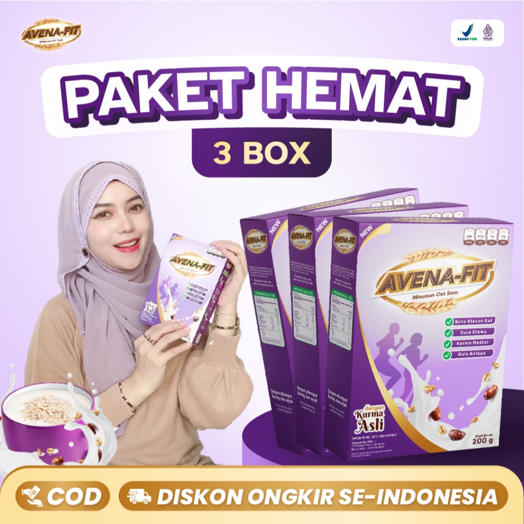 

AVENAFIT PAKET HEMAT 3 BOX - Minuman Oat Susu Solusi Bantu Turunkan Kolesterol Tinggi Dengan Alami