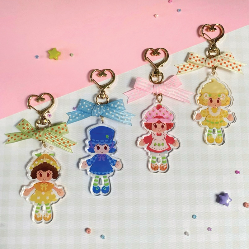 Strawberry Shortcake Bow Keychain