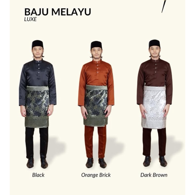 Setelan kurung melayu pria 1 setel baju dan celana bahan satin velvet premium