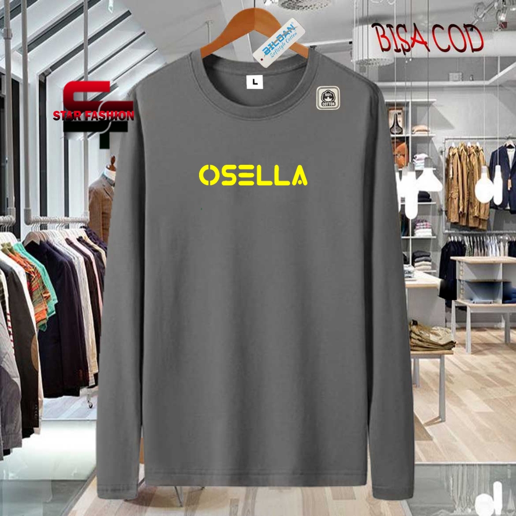 Kaos Lengan Panjang Osella Motif Kuning Kaos Atasan Pria Wanita S M L XL XXL Premium Unisex