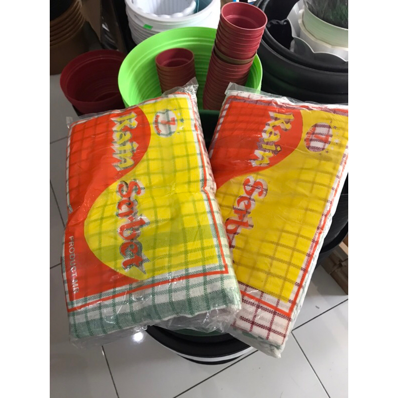 1 Lusin Serbet Dapur Kain Lap Piring Murah ORIGINAL Cap 7 bintang