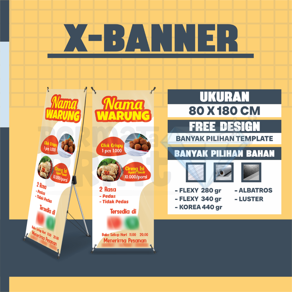 [80 x 180] Cetak XBanner Aneka Bahan Free Design Sesuai Keinginan / XBanner Wisuda / XBanner Wedding