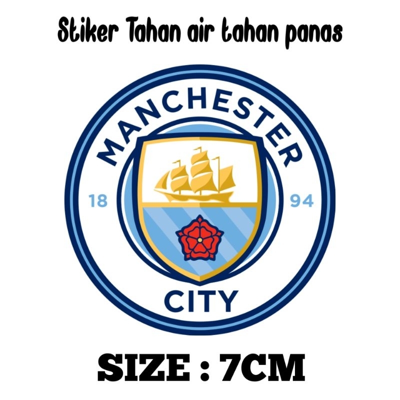 

Stiker Logo Manchester City Bahan HVS Laminasi Glossy