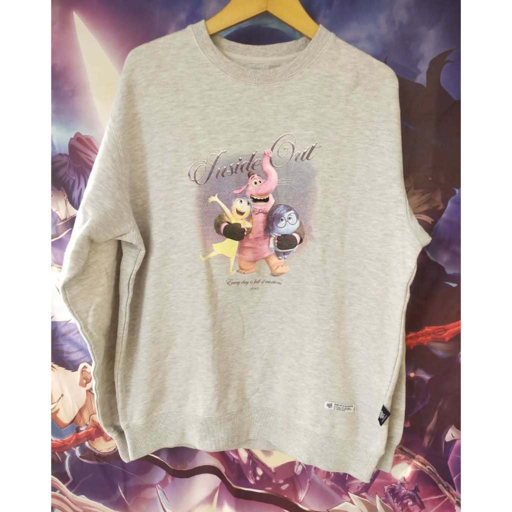 Inside Out x SPAO Big Print Official Animation Cartoon Crewneck Jaket Original Second Merch Japan Ko