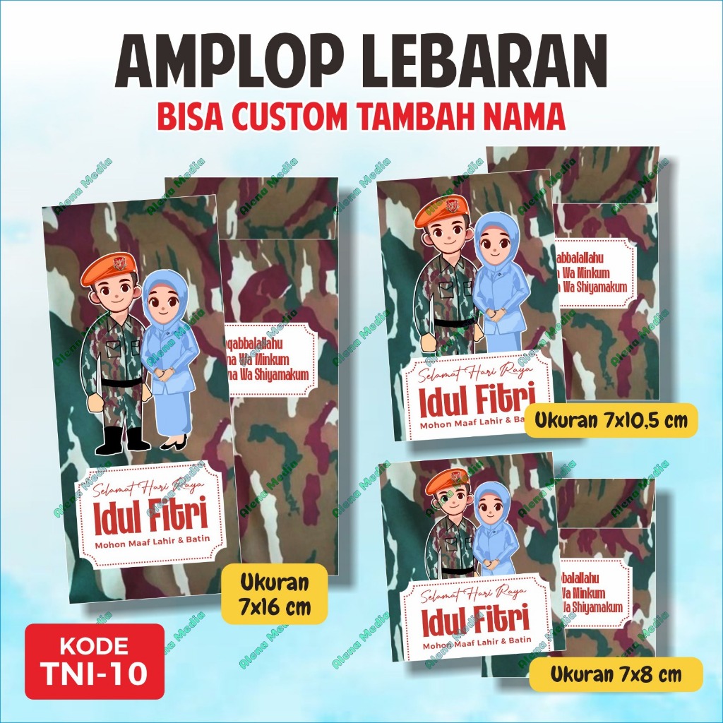 

[ISI 10 BIJI] TNI.10 - Amplop Idul Fitri PIA ARDHYA GARINI TNI AU KOSPAGAT | Amplop Lebaran Custom | Amplop Custom