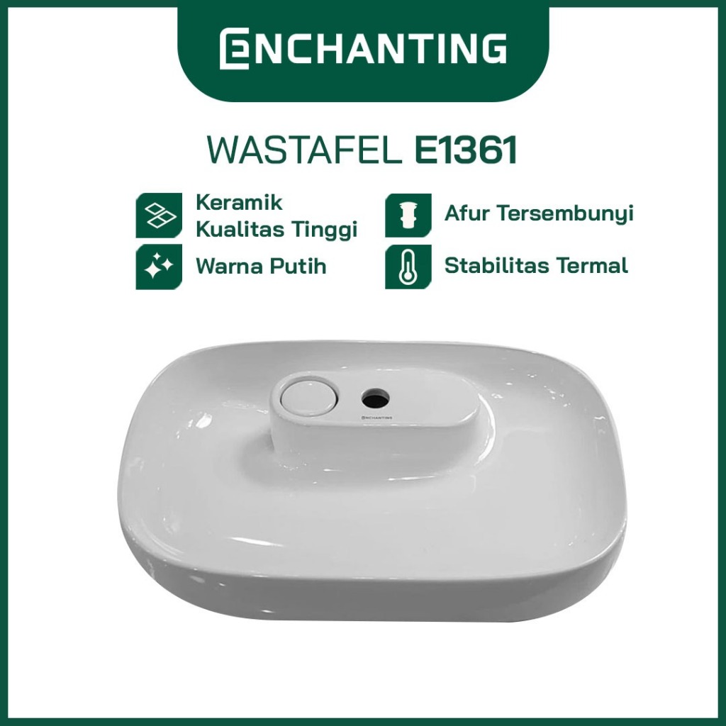 Wastafel Keramik Kamar Mandi Europe Enchanting E1361 with Hidden Afur