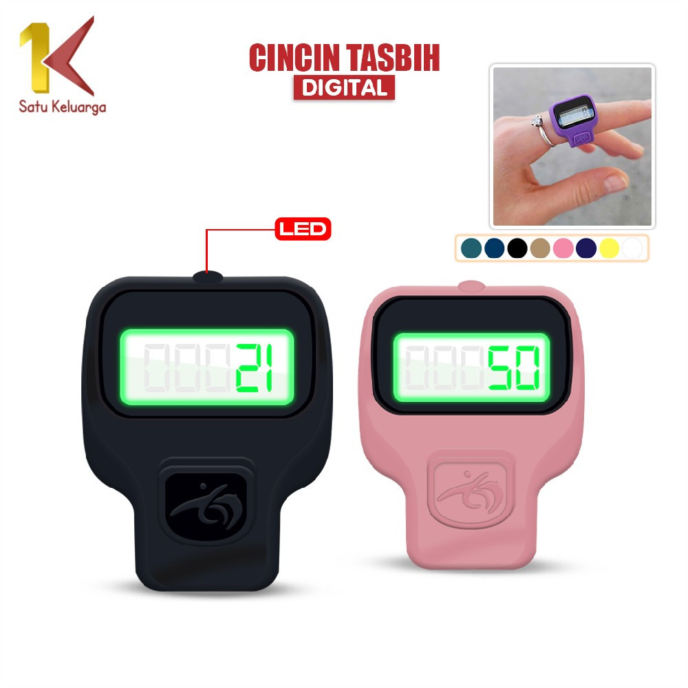 Satu Keluarga Cincin Tasbih Digital Led Mini Alat Penghitung Dzikir C937 Alat Hitung Digital Tally C