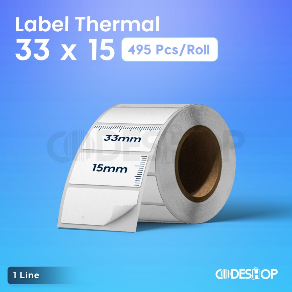

Label Barcode 33x15 mm Sticker Bahan Thermal 33 X 15 Isi 495 Pcs Sticker