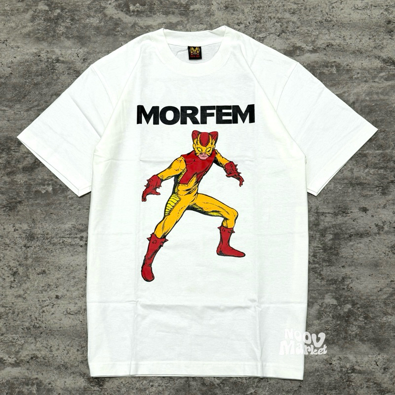 noov music merch morfem - morpyman tshirt - white | merchandise unisex tee
