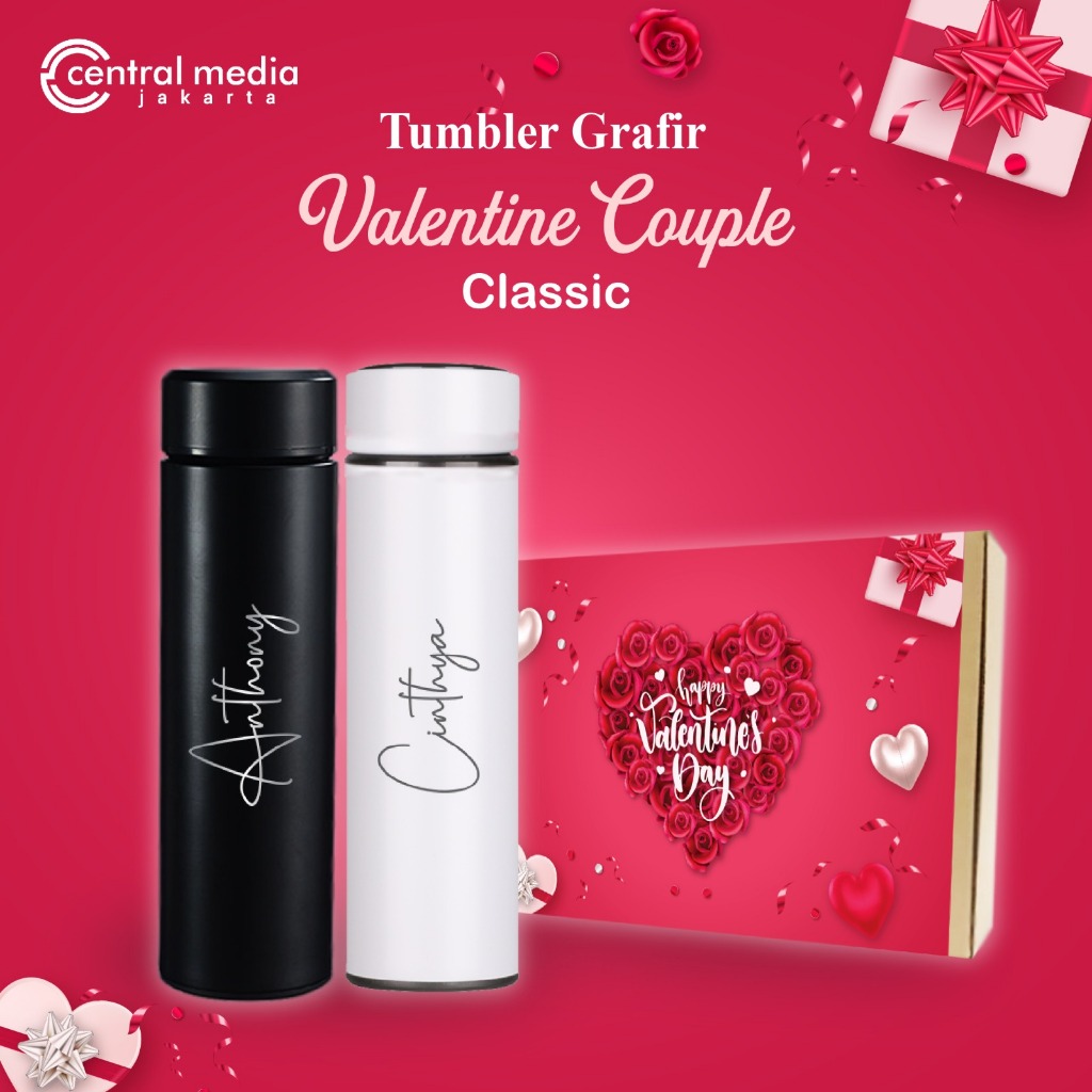 

Hampers Valentine 2 Pcs Tumbler Couple Grafir Custom Nama Botol Minum Pasangan Kado Valentine Wedding Anniversary Birthday