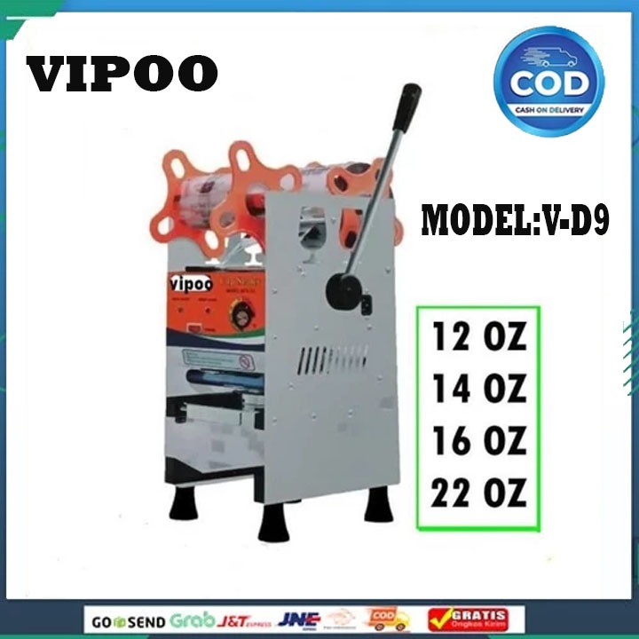 Vipoo Cup Sealer Machine V-D9 / Mesin Penyegel Gelas Minuman 12oz sampai 22oz promo