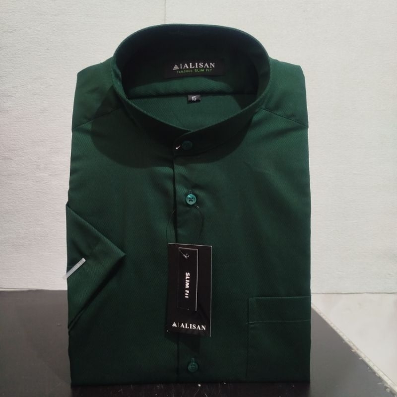 Lengan Pendek Slimfit ALISAN Dobby Koko H.Botol Krah Shanghai