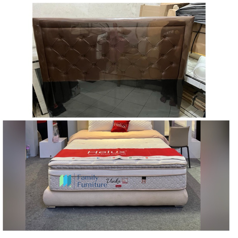 Springbed Set Helux Vinka 6 kaki lengkap dengan divan sandaran home