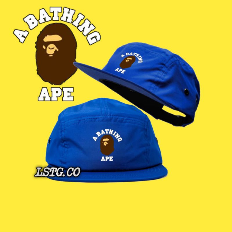Topi Bape 5 Panel / Five Panel Snapback Hat Caps / Topi Lima Panel Distro