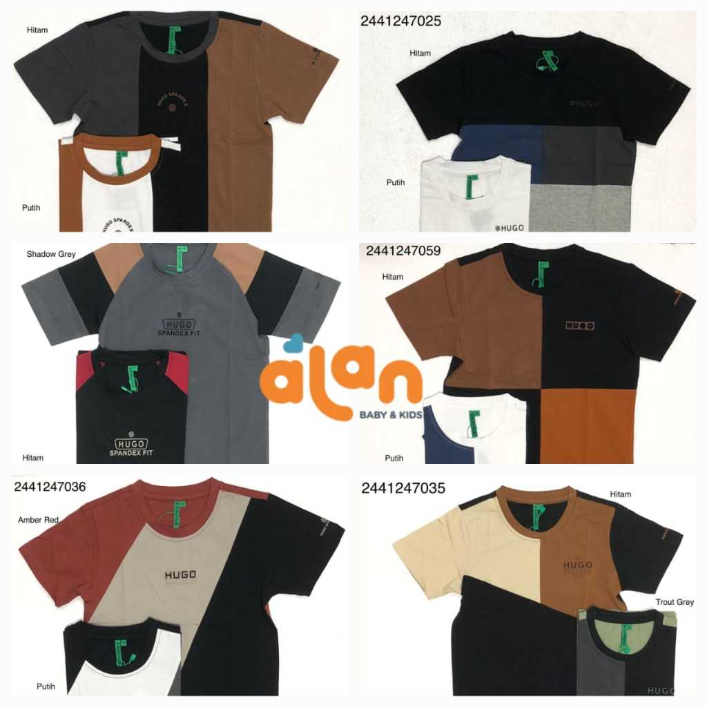 Hugo Kids 5-15 Kaos Pendek Fashion Laki-Laki (HK-KSPDF3-L) - RANDOM