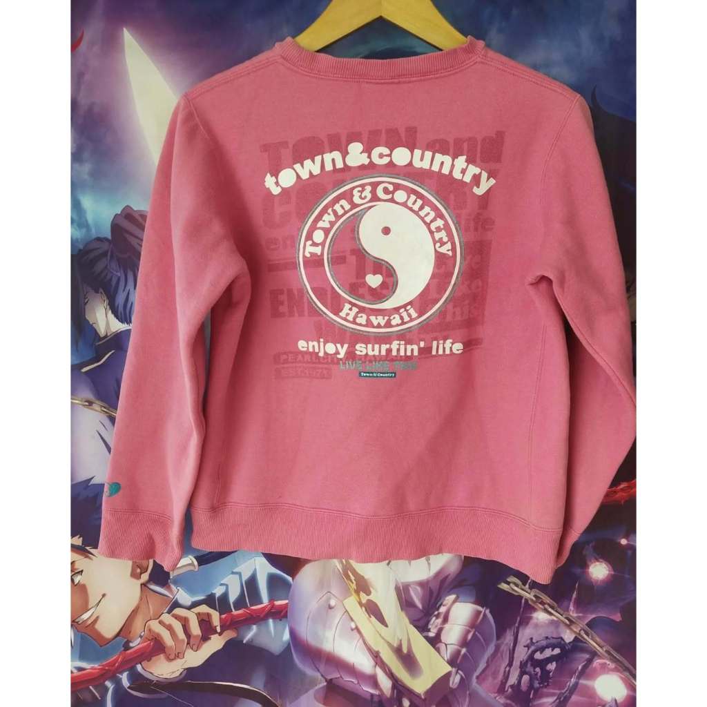 T&C Surf Town and Country Pink Woman Crewneck Jaket Sweater Original Second Merch Japan Korea Brand 