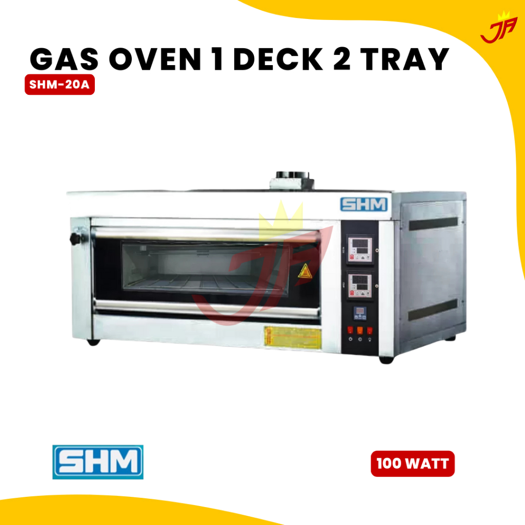 SHM SHM-20A GAS OVEN, ALL OUTSIDE SS, 1 DECK 2 TRAYS / OVEN 1 DECK 2 LOYANG SHM TIPE SHM 20A