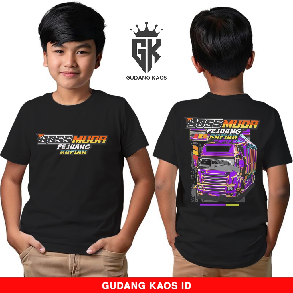 Gudang Kaos Truck Boss Muda Pejuang Rupiah - Kaos Anak Usia 1 Tahun Sampai 14 Tahun - Kaos Truckmani